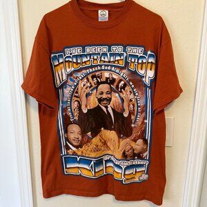 Dr. Martin Luther King Graphic MLK Crew Neck T-Shirt Rust/Brown Size L